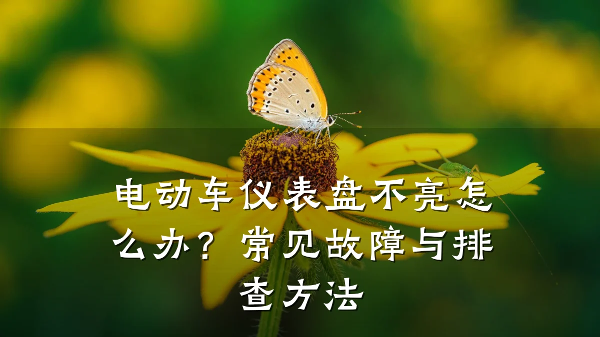 电动车仪表盘不亮怎么办?常见故障与排查方法