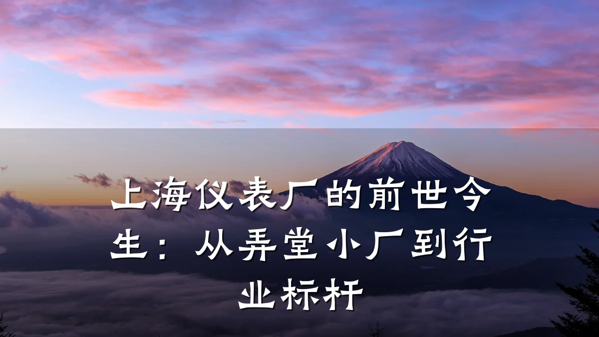 上海仪表厂的前世今生：从弄堂小厂到行业标杆