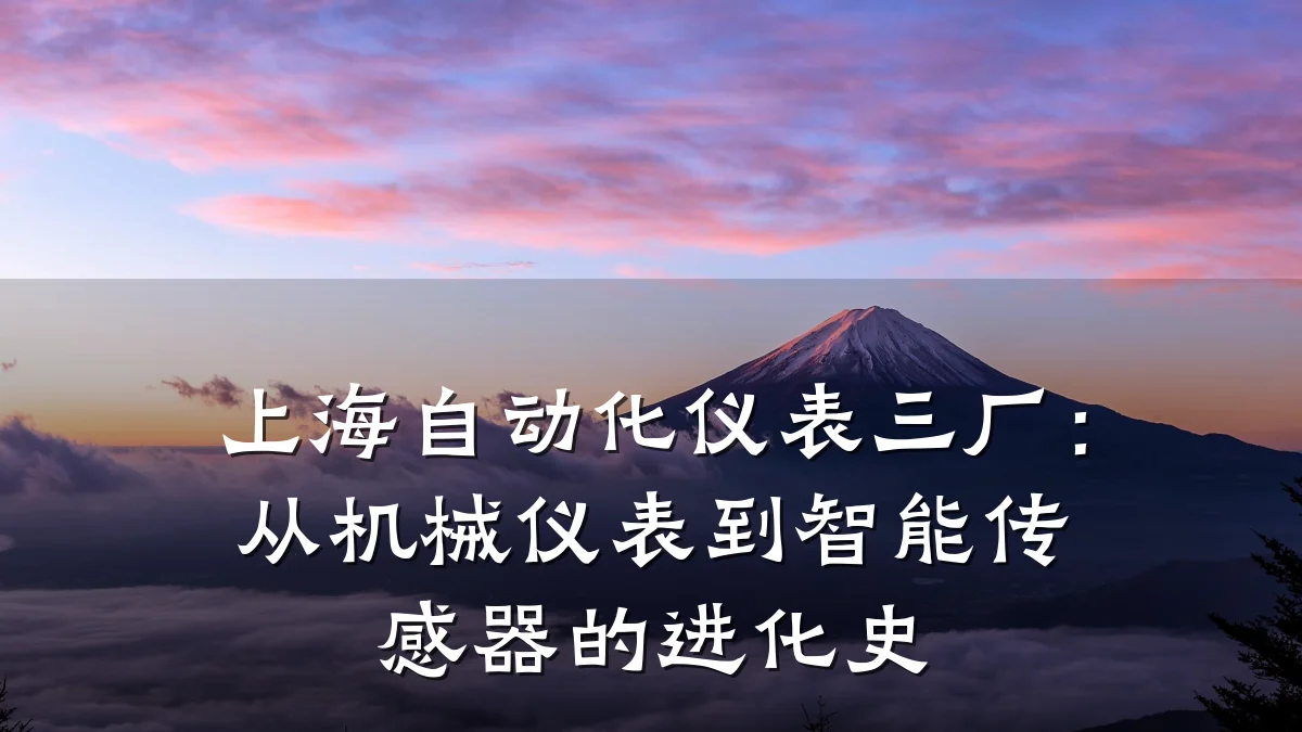上海自动化仪表三厂:从机械仪表到智能传感器的进化史