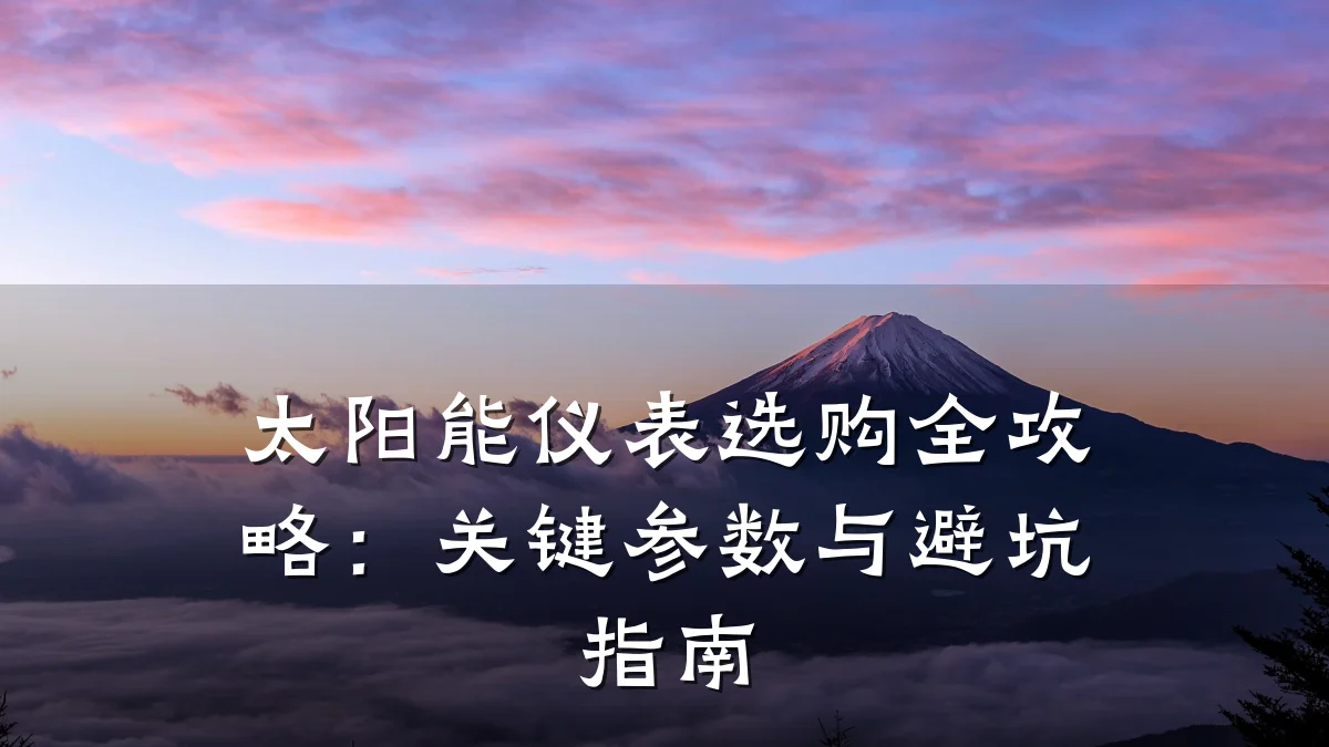 太阳能仪表选购全攻略:关键参数与避坑指南