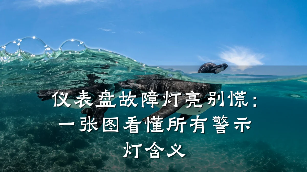 仪表盘故障灯亮别慌:一张图看懂所有警示灯含义