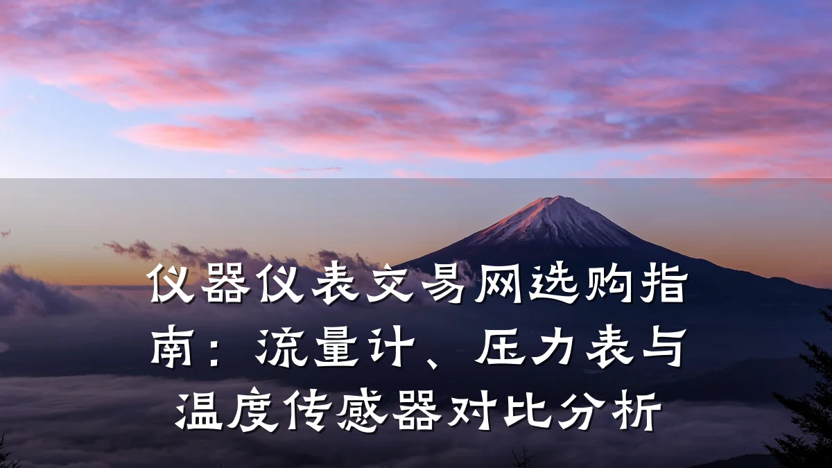 仪器仪表交易网选购指南:流量计、压力表与温度传感器对比分析