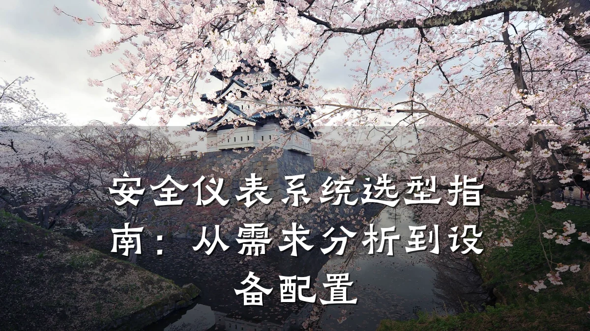 安全仪表系统选型指南:从需求分析到设备配置