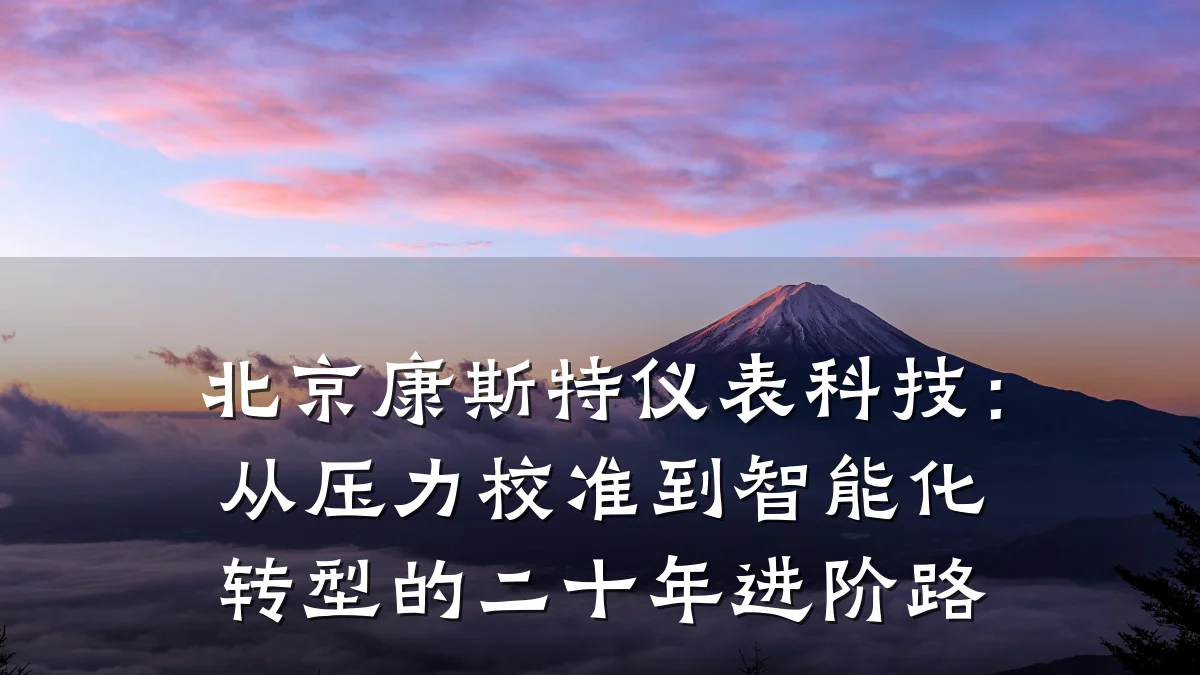 北京康斯特仪表科技:从压力校准到智能化转型的二十年进阶路