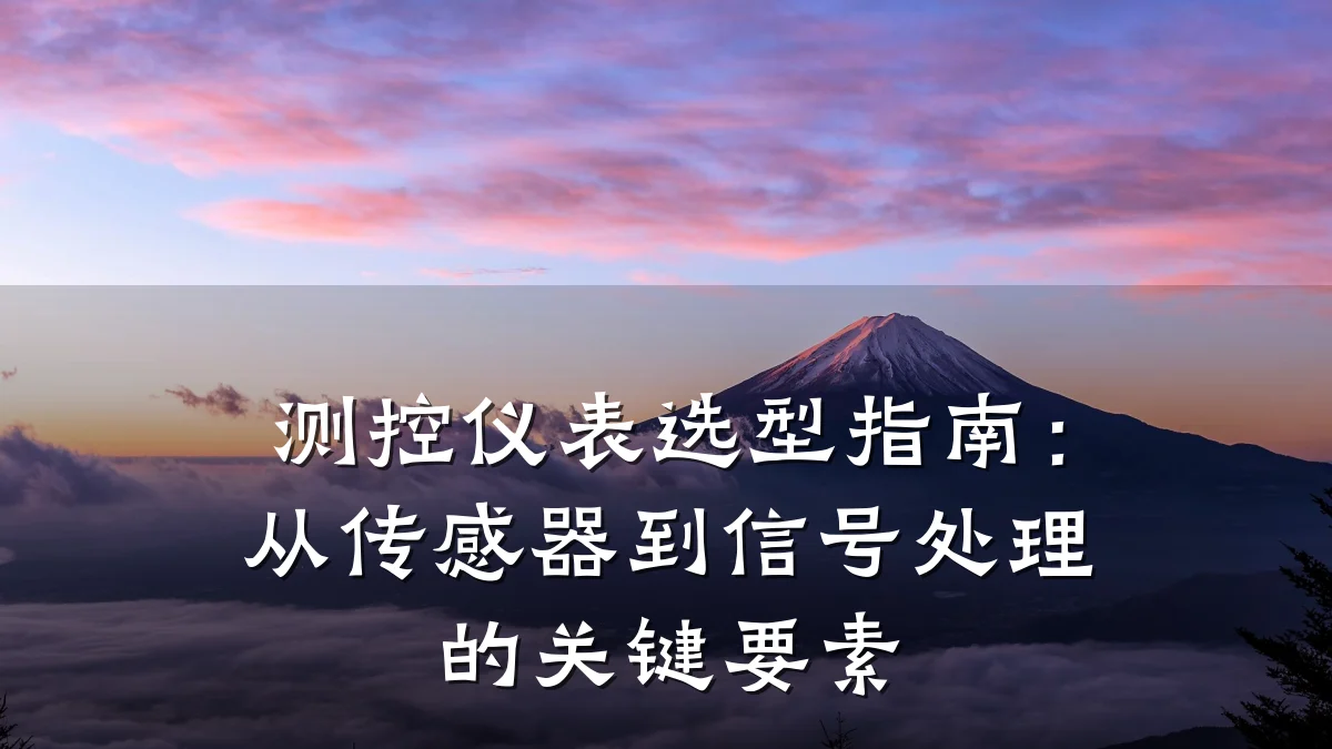 测控仪表选型指南:从传感器到信号处理的关键要素