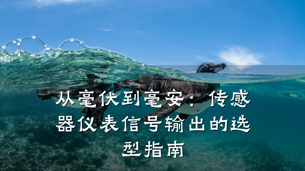 从毫伏到毫安:传感器仪表信号输出的选型指南