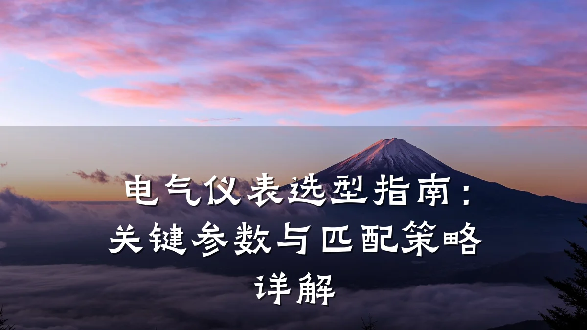 电气仪表选型指南:关键参数与匹配策略详解