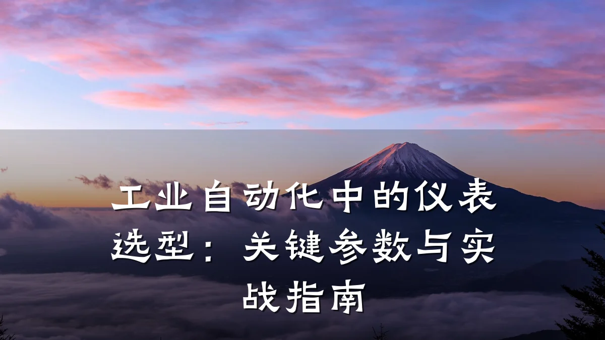 工业自动化中的仪表选型:关键参数与实战指南