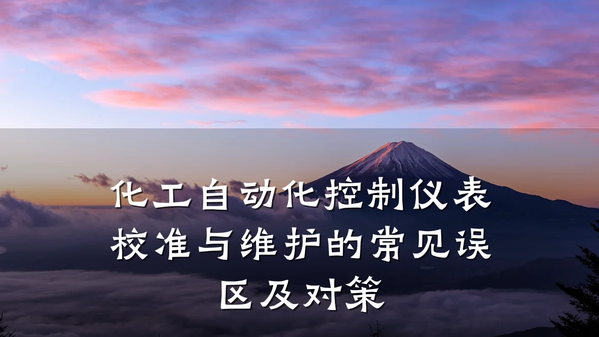 化工自动化控制仪表校准与维护的常见误区及对策