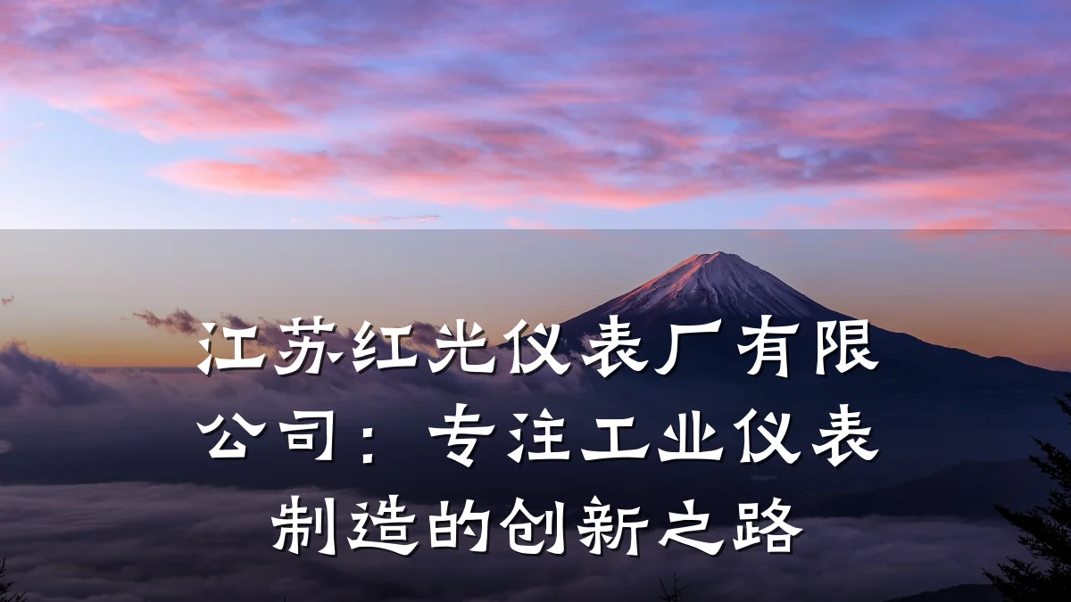 江苏红光仪表厂有限公司：专注工业仪表制造的创新之路