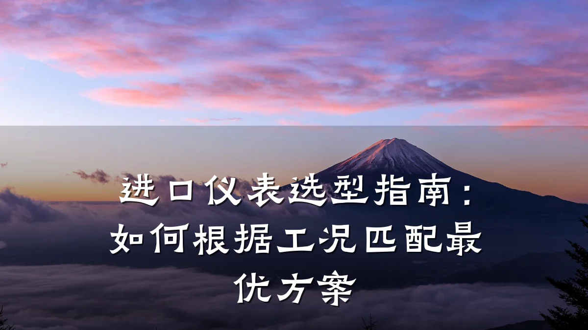 进口仪表选型指南:如何根据工况匹配最优方案