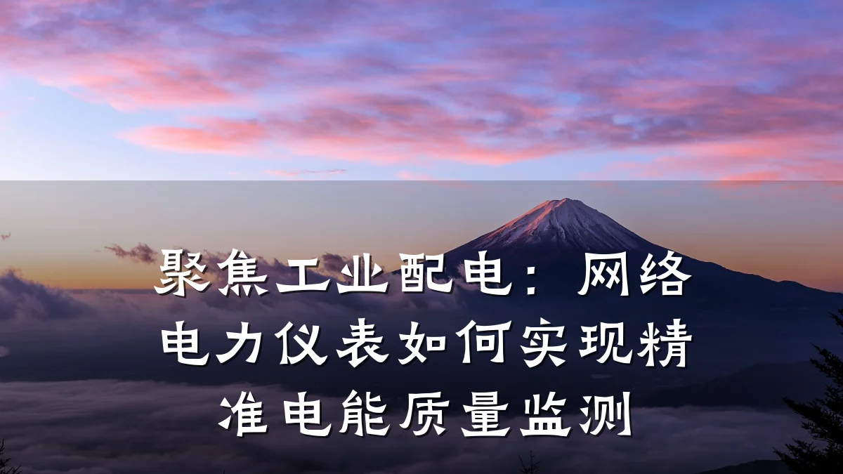 聚焦工业配电:网络电力仪表如何实现精准电能质量监测