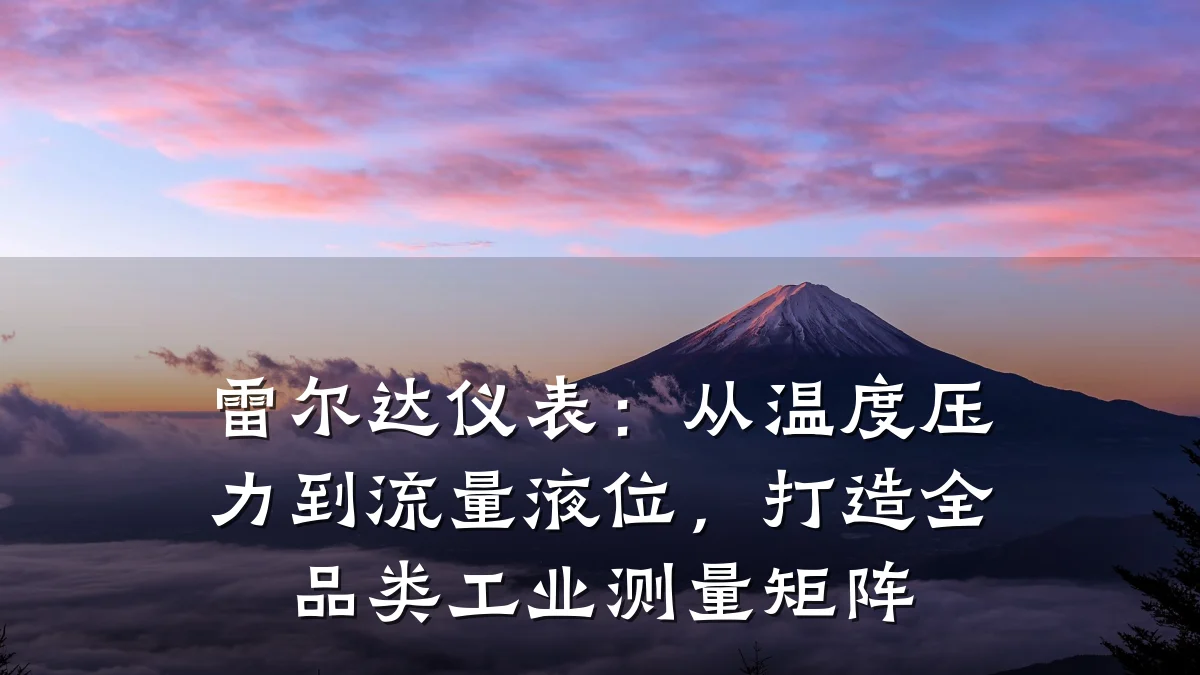 雷尔达仪表:从温度压力到流量液位,打造全品类工业测量矩阵