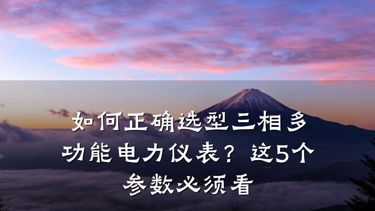 如何正确选型三相多功能电力仪表?这5个参数必须看