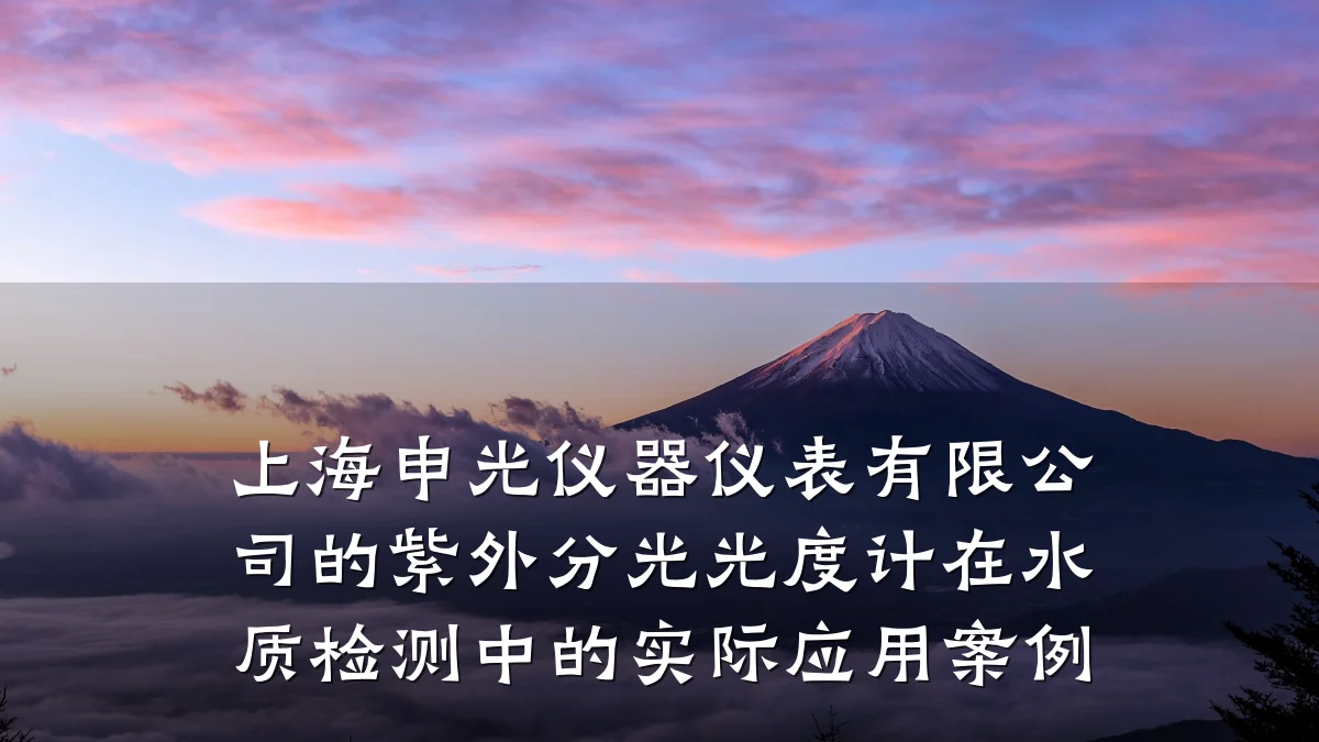 上海申光仪器仪表有限公司的紫外分光光度计在水质检测中的实际应用案例