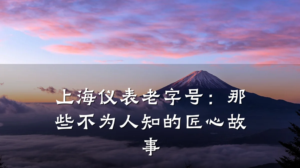 上海仪表老字号：那些不为人知的匠心故事