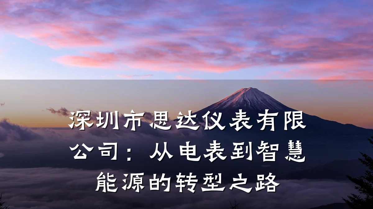 深圳市思达仪表有限公司：从电表到智慧能源的转型之路