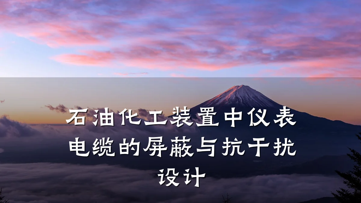 石油化工装置中仪表电缆的屏蔽与抗干扰设计