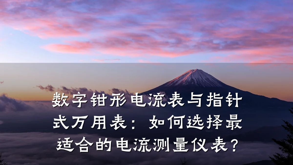 数字钳形电流表与指针式万用表:如何选择最适合的电流测量仪表?