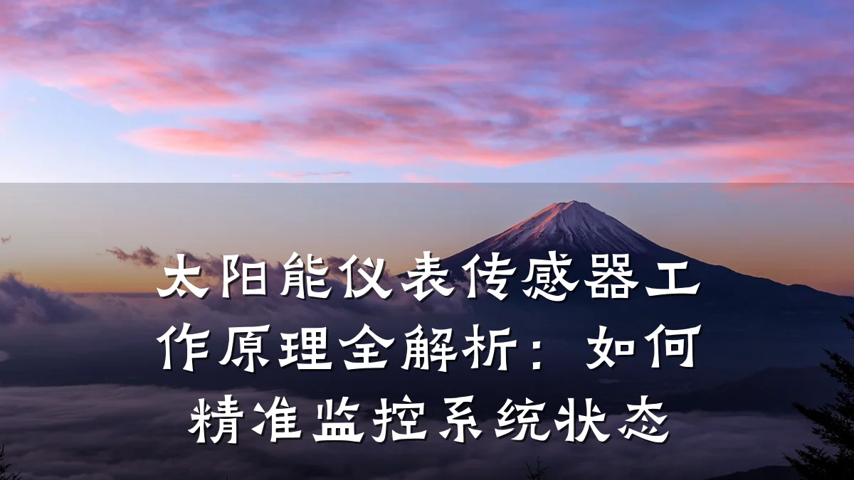 太阳能仪表传感器工作原理全解析：如何精准监控系统状态