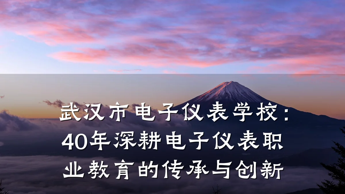 武汉市电子仪表学校：40年深耕电子仪表职业教育的传承与创新