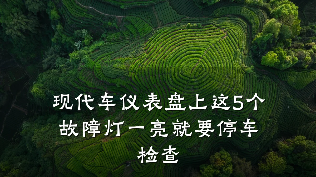 现代车仪表盘上这5个故障灯一亮就要停车检查
