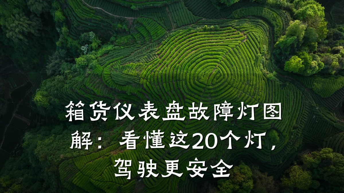 箱货仪表盘故障灯图解:看懂这20个灯,驾驶更安全