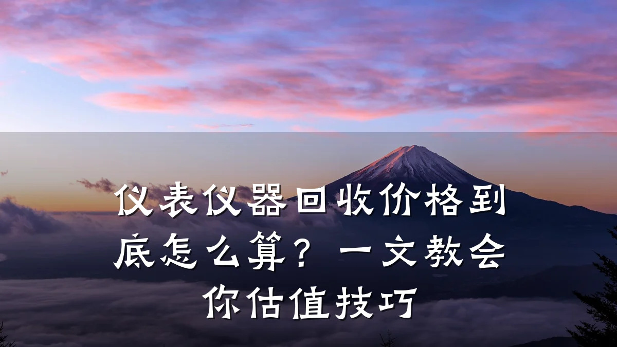 仪表仪器回收价格到底怎么算?一文教会你估值技巧