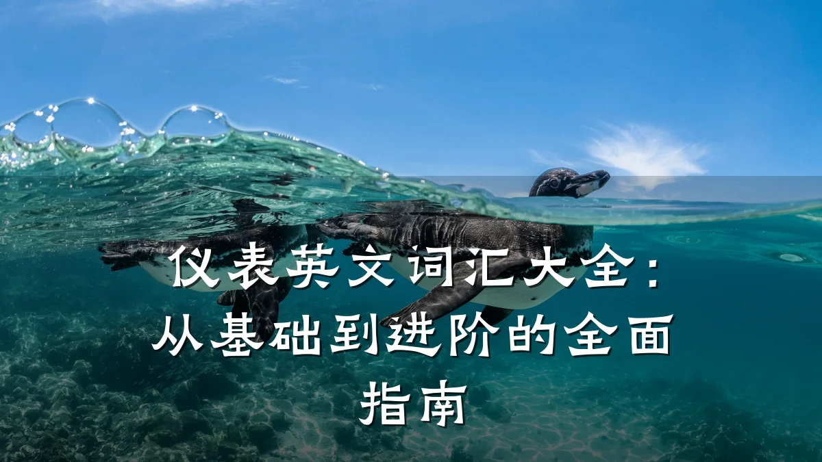 仪表英文词汇大全:从基础到进阶的全面指南