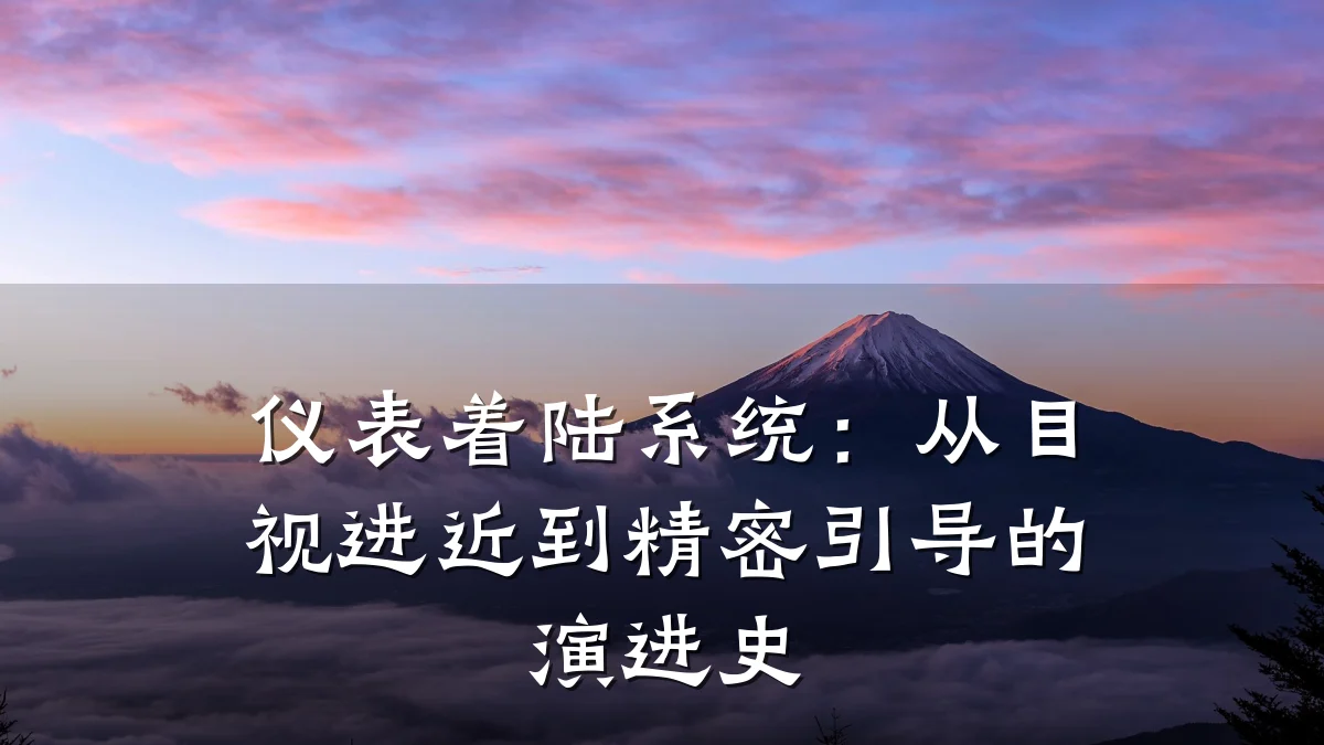仪表着陆系统:从目视进近到精密引导的演进史