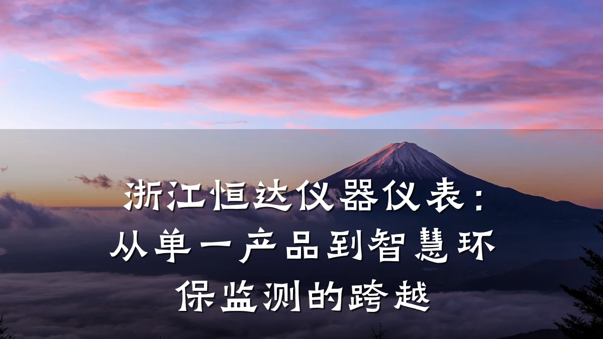 浙江恒达仪器仪表:从单一产品到智慧环保监测的跨越