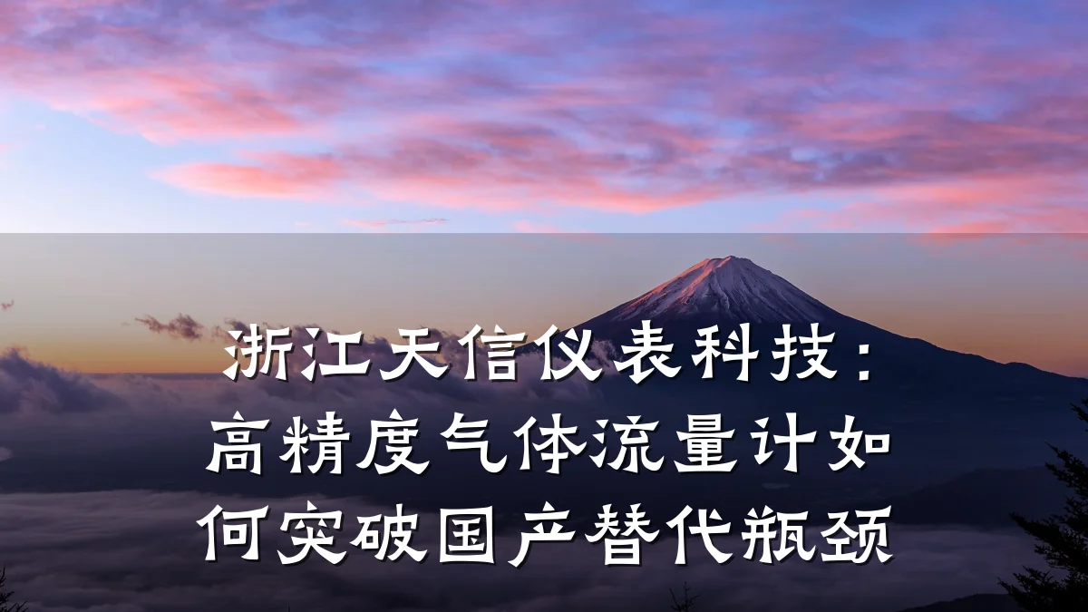浙江天信仪表科技:高精度气体流量计如何突破国产替代瓶颈