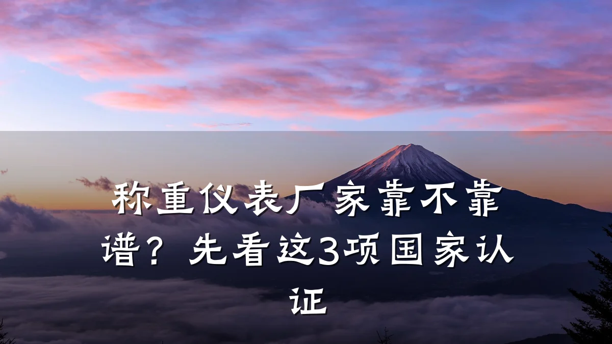称重仪表厂家靠不靠谱?先看这3项国家认证