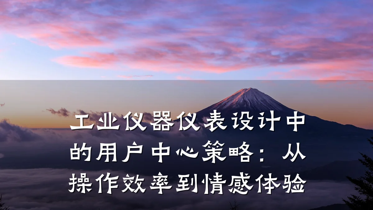 工业仪器仪表设计中的用户中心策略：从操作效率到情感体验