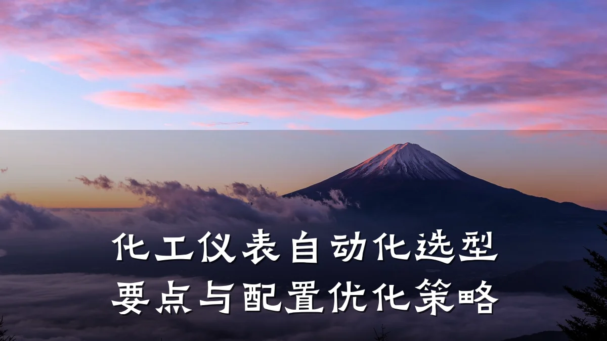 化工仪表自动化选型要点与配置优化策略