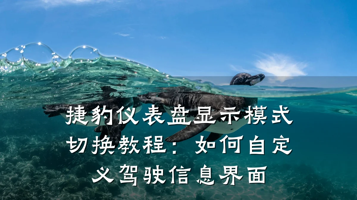 捷豹仪表盘显示模式切换教程:如何自定义驾驶信息界面