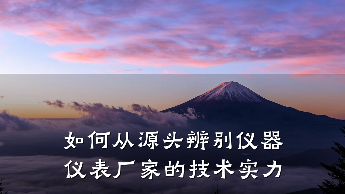 如何从源头辨别仪器仪表厂家的技术实力