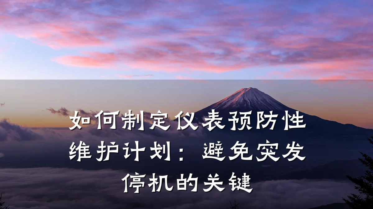 如何制定仪表预防性维护计划:避免突发停机的关键