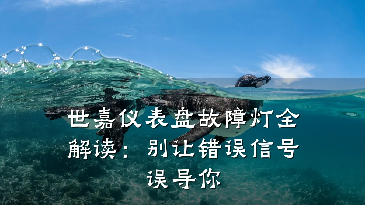 世嘉仪表盘故障灯全解读:别让错误信号误导你