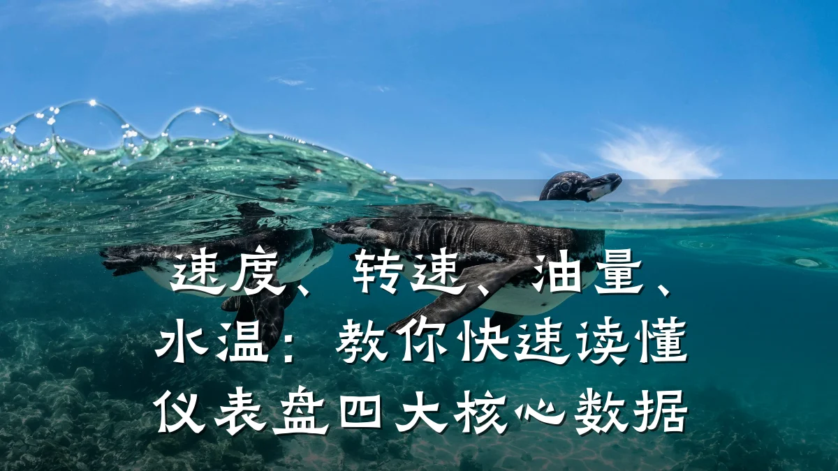 速度、转速、油量、水温:教你快速读懂仪表盘四大核心数据
