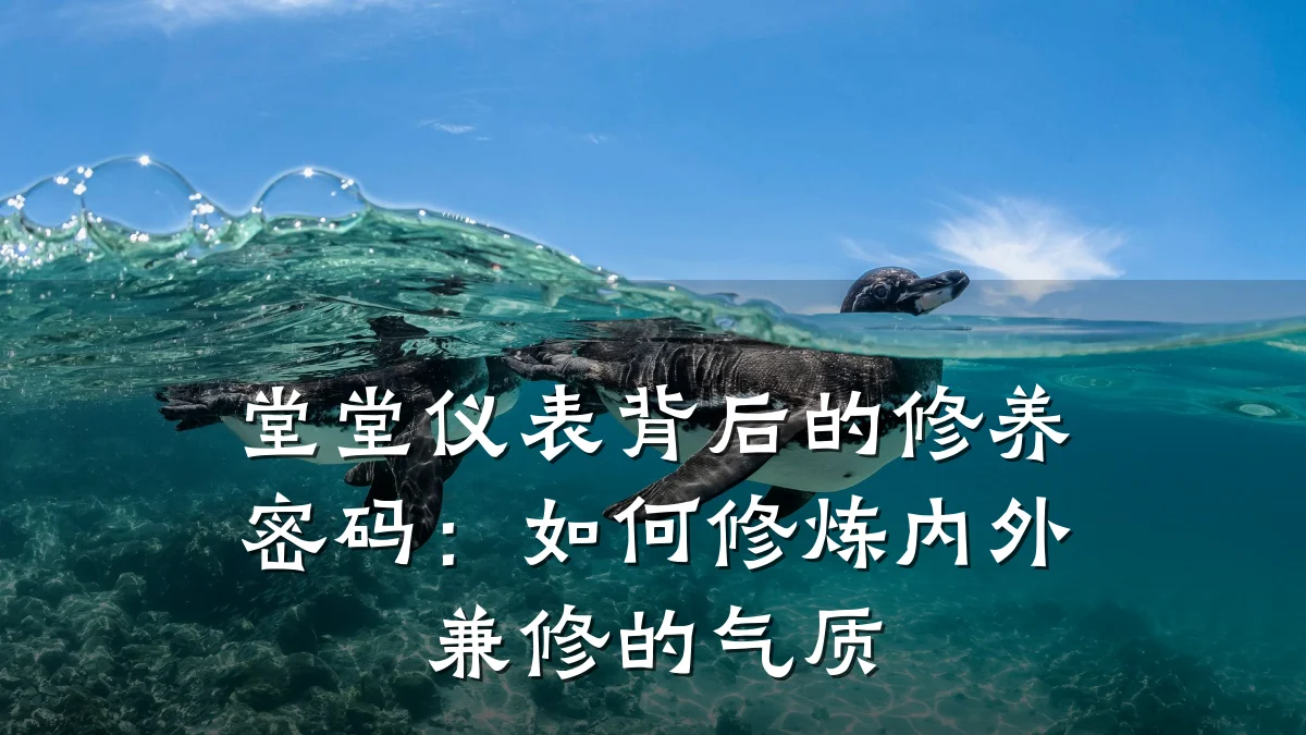 堂堂仪表背后的修养密码:如何修炼内外兼修的气质