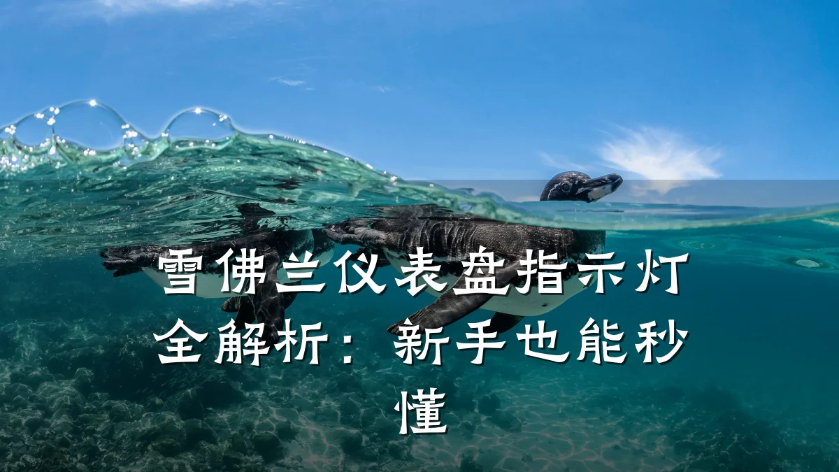 雪佛兰仪表盘指示灯全解析:新手也能秒懂