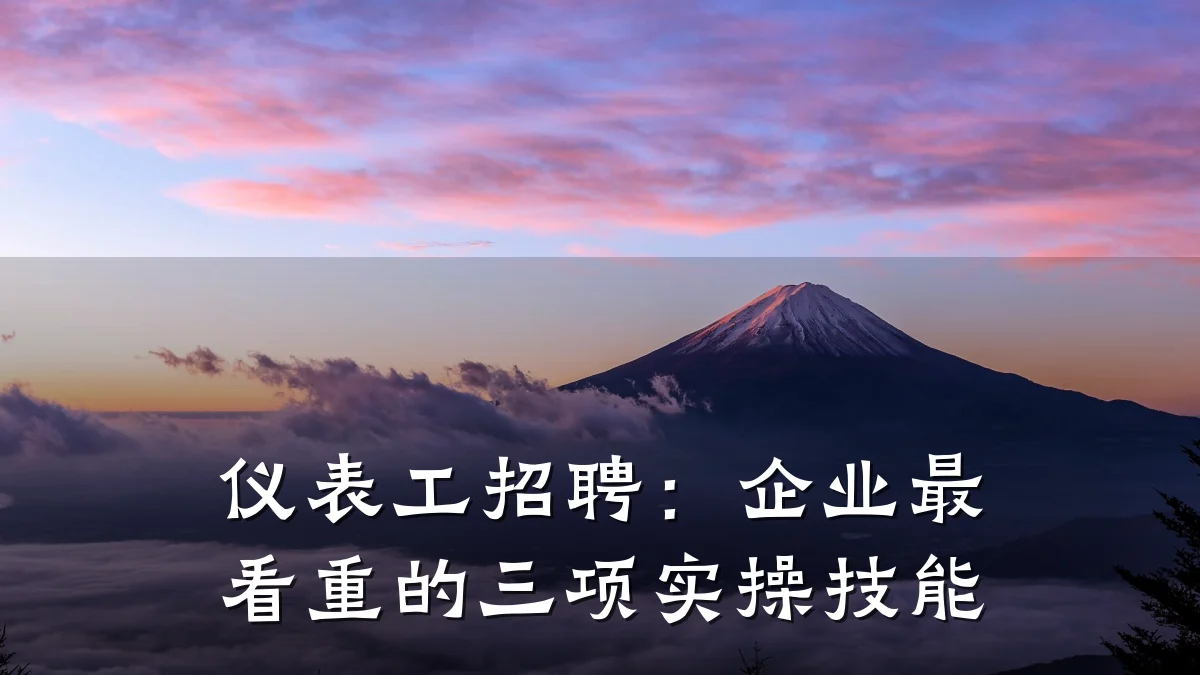 仪表工招聘:企业最看重的三项实操技能