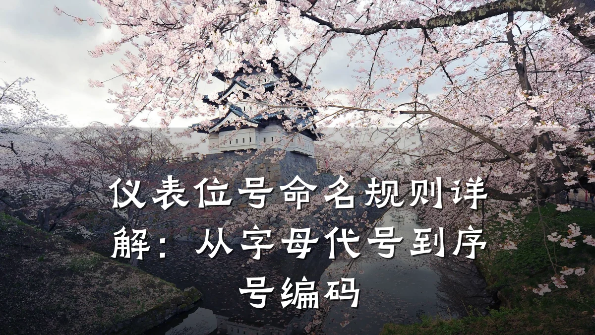 仪表位号命名规则详解:从字母代号到序号编码