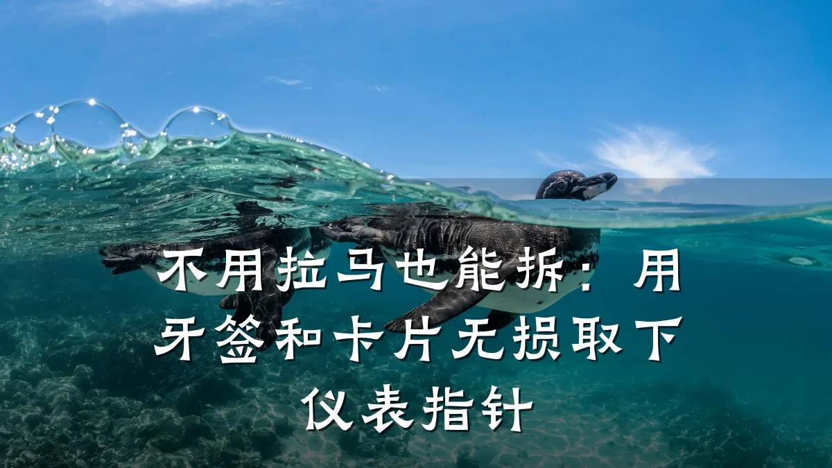 不用拉马也能拆:用牙签和卡片无损取下仪表指针