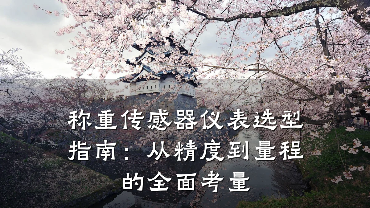 称重传感器仪表选型指南:从精度到量程的全面考量