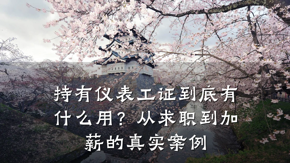 持有仪表工证到底有什么用?从求职到加薪的真实案例