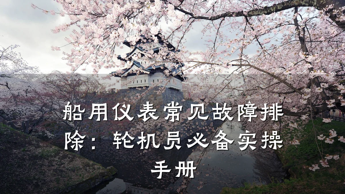 船用仪表常见故障排除:轮机员必备实操手册