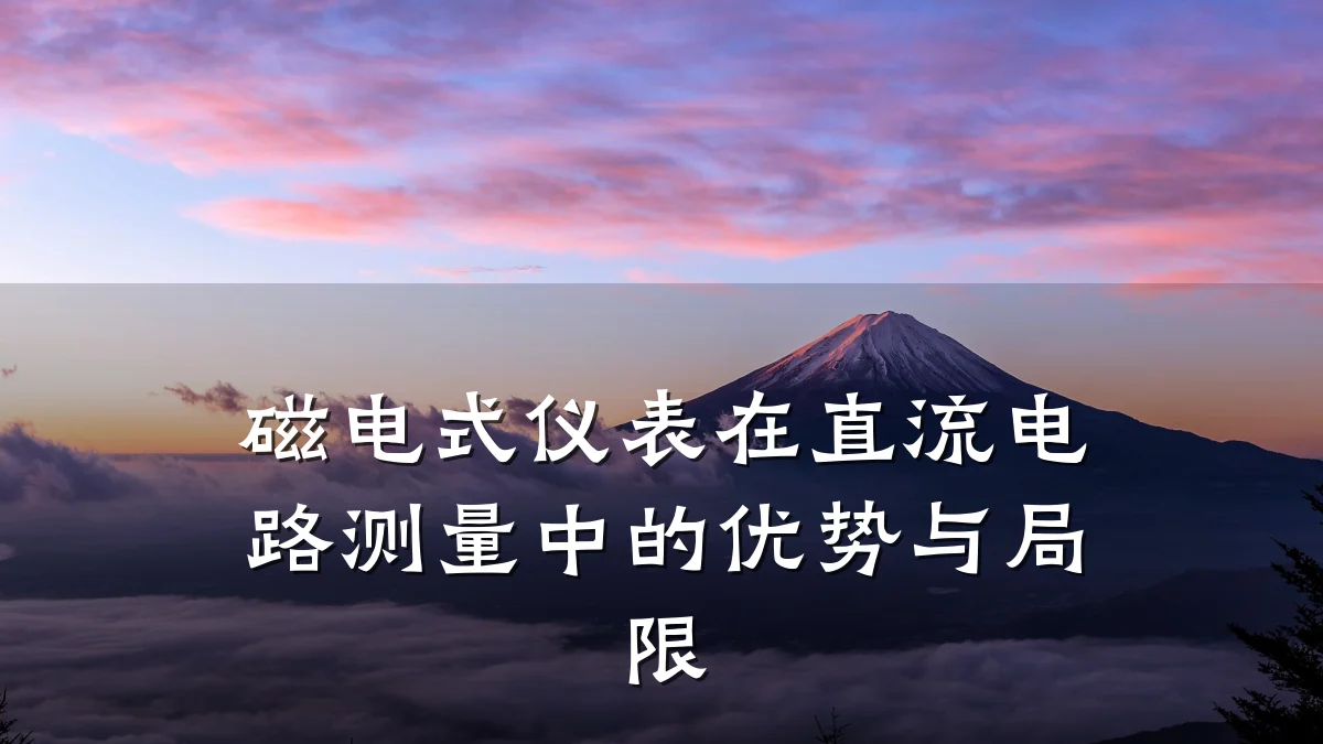 磁电式仪表在直流电路测量中的优势与局限