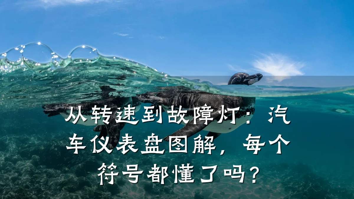 从转速到故障灯:汽车仪表盘图解,每个符号都懂了吗?